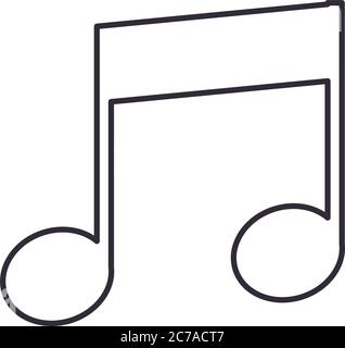 Beam note design icona stile linea, musica suono melodia canzone arte musicale e tema composizione illustrazione vettoriale Illustrazione Vettoriale