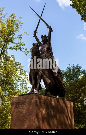 New York, NY, USA - 27 luglio 2019: Monumento al re Jagiello Foto Stock