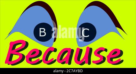 perché parola presentata con stile logo, vettore di testo colorato astratto. Illustrazione Vettoriale