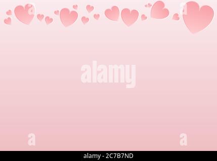 Elegante cornice premium con cuori fluttuanti sulla parte superiore e spazio vuoto per testo o font personalizzati. Foto Stock