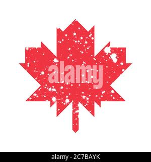 Icona della foglia d'acero con effetto punteggiato Illustrazione Vettoriale