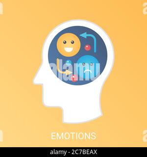 Concetto di emozioni vettoriali. Moderno stile piatto sfumato Illustrazione Vettoriale