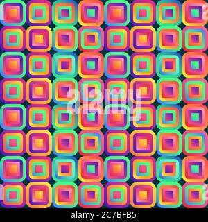 Astrazione brillante con cubi multicolore disposti in un motivo di sfondo senza interruzioni Illustrazione Vettoriale