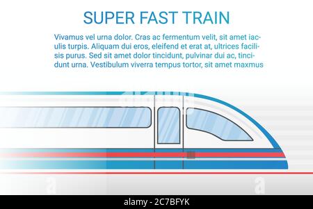 Illustrazione vettoriale del concetto di treno ad alta velocità Illustrazione Vettoriale