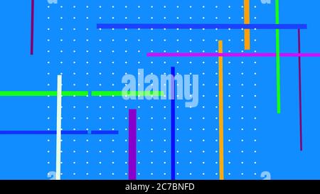 linee colorate su sfondo blu Foto Stock