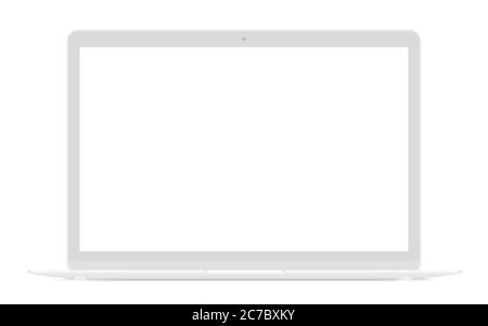 Un notebook ultra-portatile sottile bianco realistico, dall'immagine vettoriale Illustrazione Vettoriale