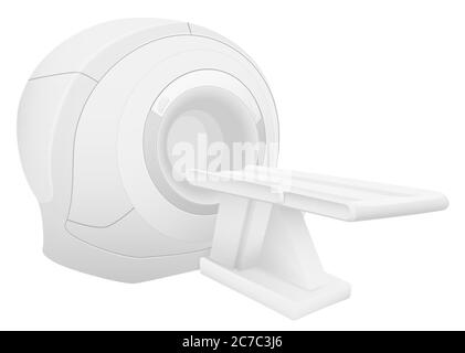 Dispositivo di imaging a risonanza magnetica. Immagine vettoriale realistica dello scanner RM Illustrazione Vettoriale