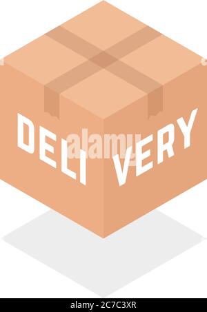 confezione isometrica con logo semplice Illustrazione Vettoriale