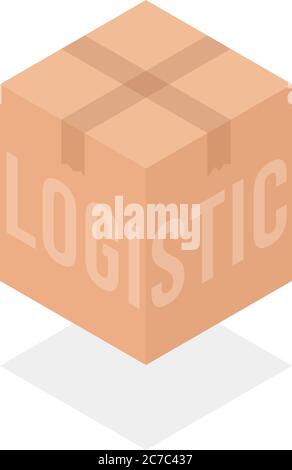 logistic box semplice logo isometrico Illustrazione Vettoriale