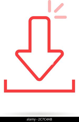 logo di caricamento dell'app rossa isolato su bianco Illustrazione Vettoriale