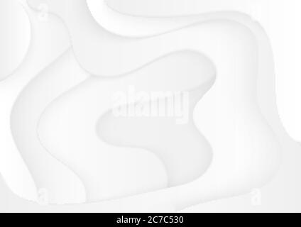 Elegante immagine vettoriale curva in carta volumetrica 3d tagliata. Moderno design originale in plastica liscia, layout dei modelli per presentazioni aziendali, volantini, poster Illustrazione Vettoriale