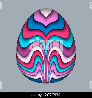 Vettore carta taglio uovo illustrazione moderna Illustrazione Vettoriale