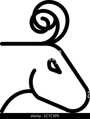 Safari wildebeest icona, stile contorno Illustrazione Vettoriale
