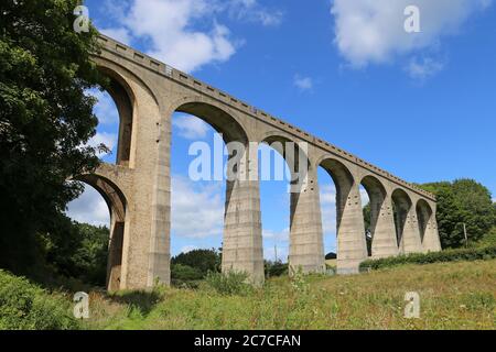 Viadotto ferroviario di Cannington Lane (disusato), Holcombe, Uplyme, Devon, Inghilterra, Gran Bretagna, Regno Unito, Regno Unito, Europa Foto Stock