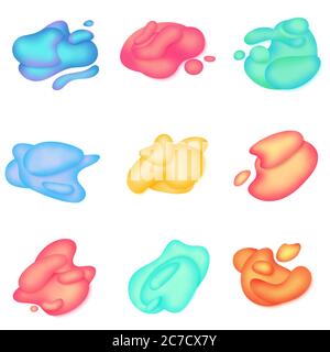 Immagine vettoriale del set di forme 3D del liquido gradiente Illustrazione Vettoriale