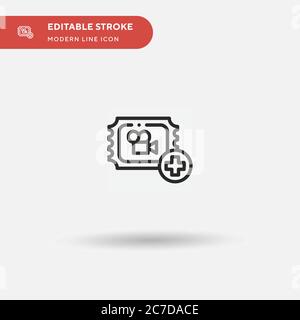 Icona Aggiungi vettore semplice. Modello di disegno simbolo illustrazione per elemento UI mobile Web. Pittogramma moderno a colori perfetto su tratto modificabile. Aggiungere icone per Illustrazione Vettoriale