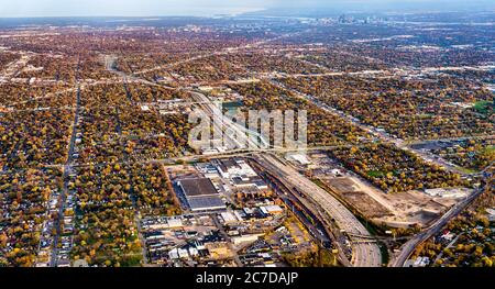 Area suburbana vicino a Detroit, USA Foto Stock