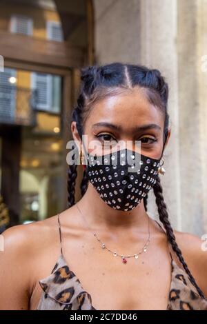 Milano, Italia. 15 luglio 2020. Victoria Stella durante il Salone della Moda digitale di Milano 2020 al Salone della Moda Etro di Milano il 15 luglio 2020. (Foto di Franco Re/Pacific Press/Sipa USA) Credit: Sipa USA/Alamy Live News Foto Stock