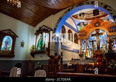 Inmaculada Concepcion chiesa di Concepcion de Ataco Ahuachapán dipartimento El Salvador America Centrale. Ruta De Las Flores, Dipartimento di Ahuachapan CE Foto Stock