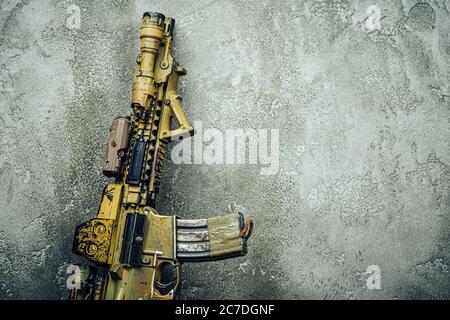 Serie di armi moderne. Fucile d'assalto dell'esercito AMERICANO, primo piano. Foto Stock