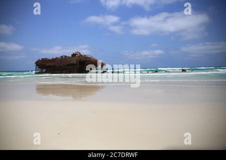 Naufragio sull'isola di Boavista, Capo Verde Foto Stock
