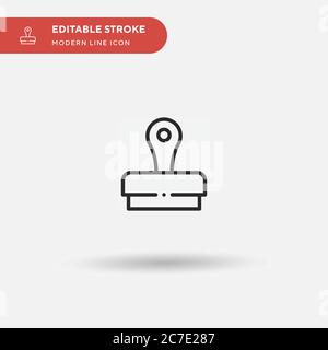 Icona clone Stamp Simple Vector. Modello di disegno simbolo illustrazione per elemento UI mobile Web. Pittogramma moderno a colori perfetto su tratto modificabile. Clon Illustrazione Vettoriale
