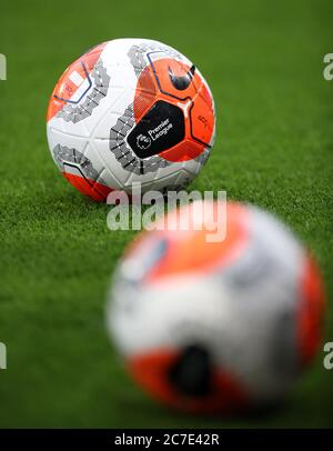 Primo piano sulle palle Nike durante la partita della Premier League a Selhurst Park, Londra. Foto Stock