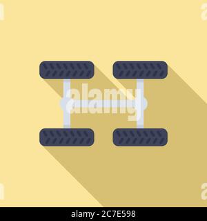 Icona telaio auto. Immagine piatta dell'icona vettoriale del telaio dell'auto per il web design Illustrazione Vettoriale