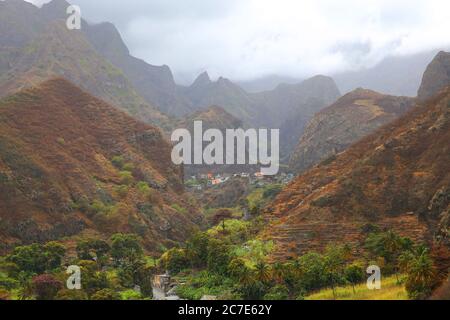 Scenic vale de Paul sull'isola di Santo Antao, Capo Verde Foto Stock