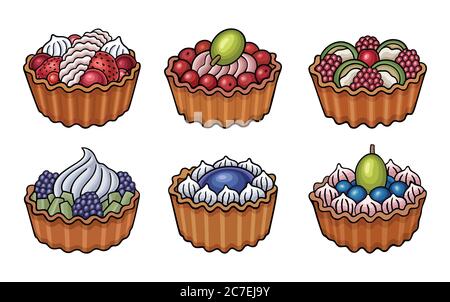 Dolce cibo mano disegnata vettore doodles illustrazione Illustrazione Vettoriale