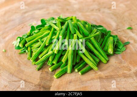 bastoncini sani con dorso in legno Foto Stock