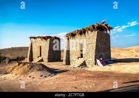 Tipiche abitazioni beduine in Egitto Foto Stock