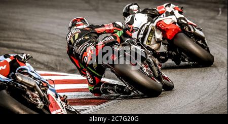 Oschersleben, Germania, 09 giugno 2019: Racing superbike gareggia al Campionato del mondo FIM Endurance 2019 Foto Stock