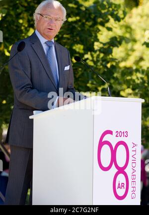 Re Carl XVI Gustaf, Åtvidaberg, Svezia. Foto Gippe Gustafsson Foto Stock