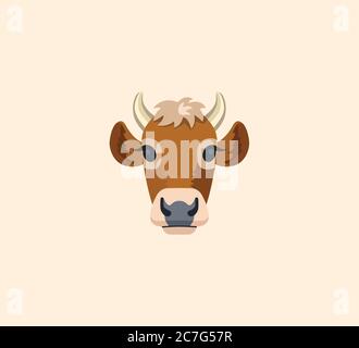 Illustrazione isolata del vettore della testa della mucca. Icona mucca Illustrazione Vettoriale