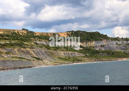 Black Ven dal percorso della costa sud-occidentale vicino a Lyme Regis, Dorset, Inghilterra, Gran Bretagna, Regno Unito, Regno Unito, Europa Foto Stock