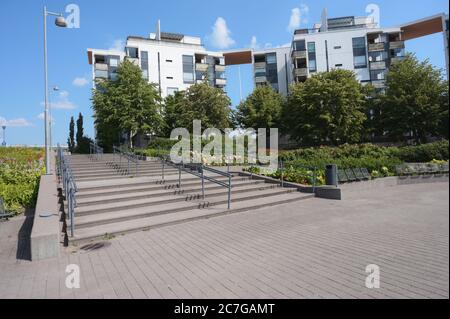 Edifici residenziali a Vuosaari, Helsinki, Finlandia Foto Stock