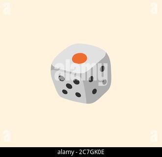 Illustrazione dell'icona del vettore isolato del die del gioco. Illustrazione dell'icona del gioco Die Illustrazione Vettoriale