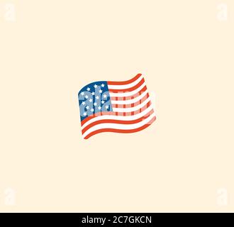 Illustrazione del vettore di flag USA isolato. Icona della bandiera USA Illustrazione Vettoriale