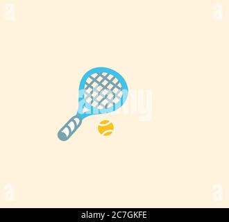 Illustrazione dell'icona isolata del vettore di tennis. Illustrazione del calcio icona Illustrazione Vettoriale