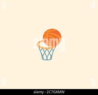 Illustrazione dell'icona isolata del vettore di basket Illustrazione Vettoriale