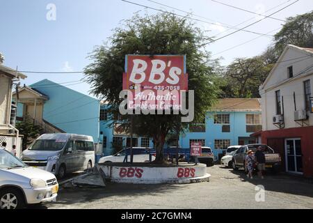 St George's Grenada Wharf Road BB's autentica cucina caraibica Ristorante Foto Stock