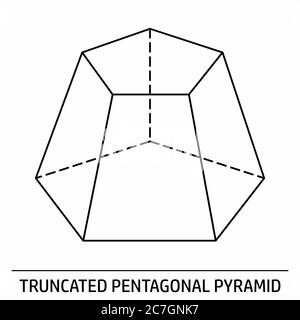 Icona del contorno della piramide pentagonale troncata Illustrazione Vettoriale