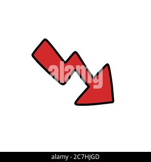 icona a forma di dodle con freccia di recessione, illustrazione vettoriale Illustrazione Vettoriale