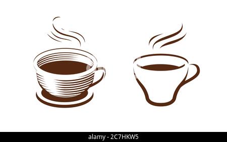 Simbolo della tazza di caffè. Caffè, bevande, cibo Illustrazione Vettoriale