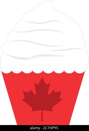 Icona della cupcake canadese. Icona dolce dessert - Vector Illustrazione Vettoriale