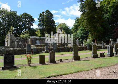 L'Auld Kirk di Kemback, costruito nel 1582, ampliato nel 1760 Foto Stock