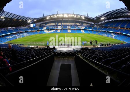 19th Febbraio 2020, Etihad Stadium, Manchester, Inghilterra; Premier League, Manchester City / West Ham United : Vista Interna Dello Stadio Etihad Foto Stock