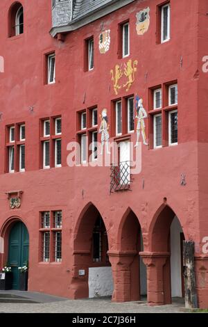 historisches, mittelalterliches Rathaus Bad Münstereifel, Nordrhein-Westfalen, Deutschland Foto Stock