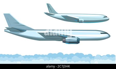 Aereo da carico. Vettore. Aereo per il trasporto di merci. Piano. Servizi logistici. Isolato. Aereo. Industria aeronautica. Getto. Linea aerea logistica. D Illustrazione Vettoriale